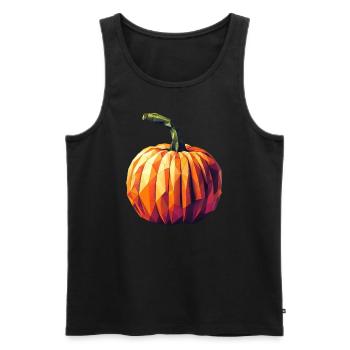 Autumn Magic: Geometric Pumpkin in - Men's Premium Organic Tank Top - black - Front - Michal (187cm)