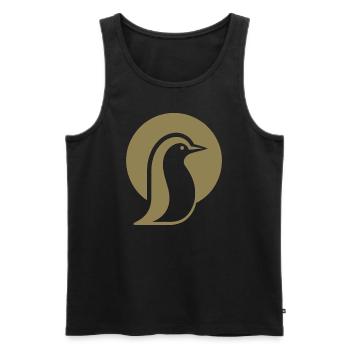 Penguin silhouette at the South Pole minimalist - Men's Premium Organic Tank Top - black - Front - AI Model Male 178 light (178cm)