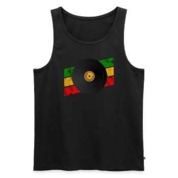 Dub Reggae Record - Men's Premium Organic Tank Top - black - Front - AI Model Male 178 light (178cm)