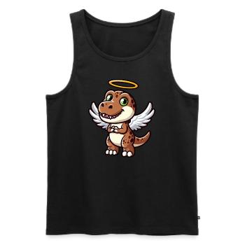 Dino T-Rex Angel Wings Dessin animé - Débardeur bio Premium Homme - noir - Devant - Michal (187cm)