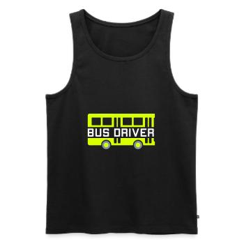 Bus driver (two bus halves) - Men's Premium Organic Tank Top - black - Front - AI Model Male 178 light (178cm)