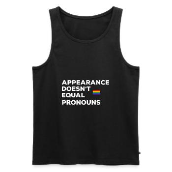 Appearance-no same pronouns - Men's Premium Organic Tank Top - black - Front - AI Model Male 178 light (178cm)
