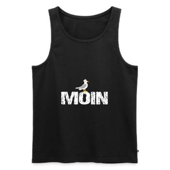 Moin - Männer Premium Bio Tank Top - Schwarz - Vorne - Michal (187cm)