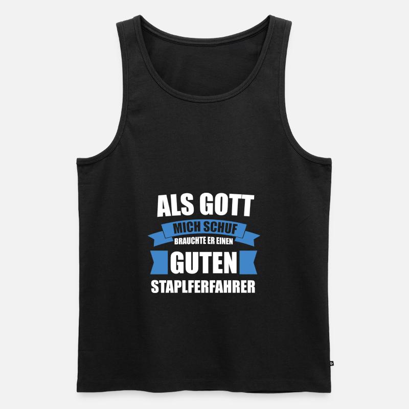 Stapler Staplerfahrer Geschenk - Männer Premium Bio Tank Top - Schwarz