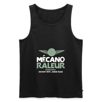 Mécano râleur cadeau drôle garagiste mécanique - Débardeur bio Premium Homme - noir - Devant - Michal (187cm)