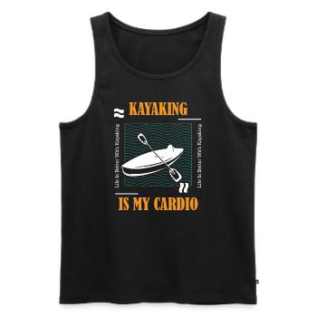 Faire du kayak en tant que Cardio Canoe Whitewater - Débardeur bio Premium Homme - noir - Devant - Michal (187cm)