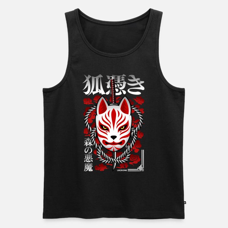 Japan Kitsune - Walddämon - Männer Premium Bio Tank Top - Schwarz