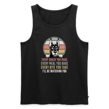 Dobermann Every Snack you make - Männer Premium Bio Tank Top - Schwarz - Vorne - AI Model Male 178 light (178cm)