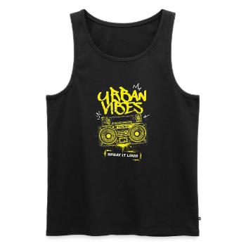 Urban Vibes Graffiti - Männer Premium Bio Tank Top - Schwarz - Vorne - Michal (187cm)