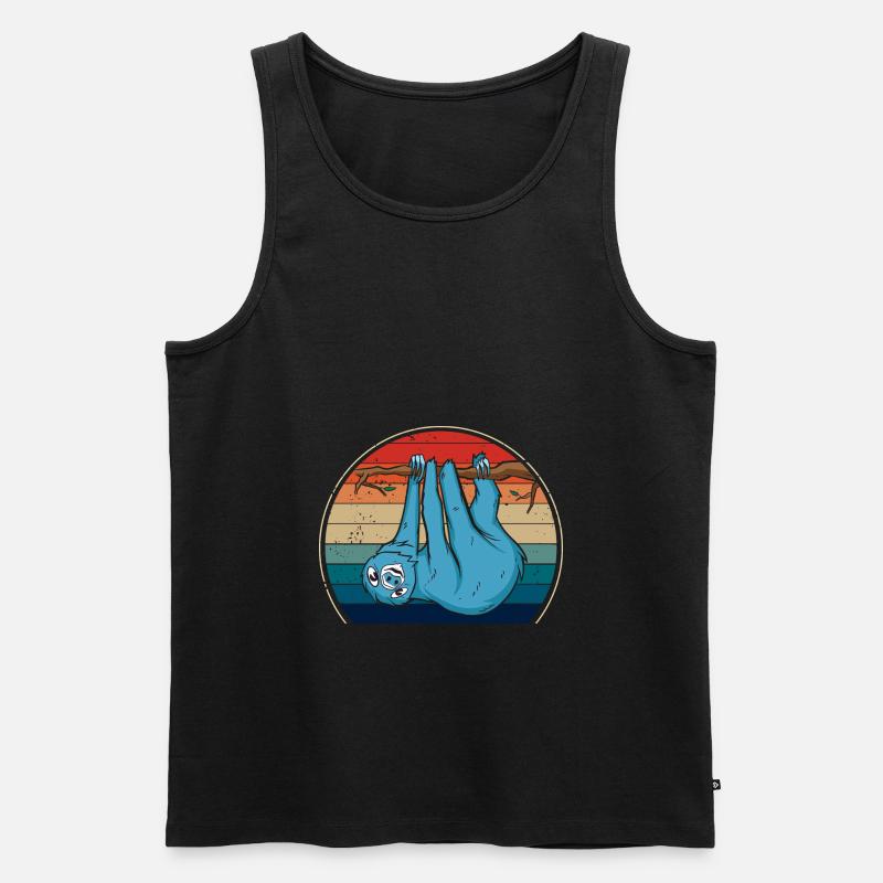 Faultier - Männer Premium Bio Tank Top - Schwarz