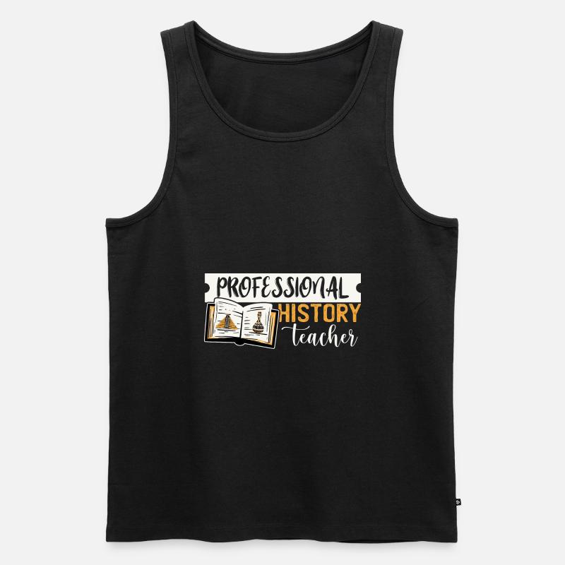Geschichte Lehrer - Männer Premium Bio Tank Top - Schwarz