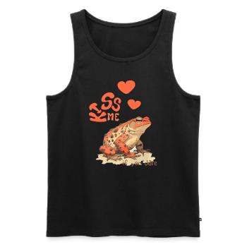 Lustige Frosch-Kuss-Herausforderung - Männer Premium Bio Tank Top - Schwarz - Vorne - AI Model Male 178 light (178cm)