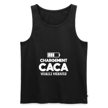 Caca prout cadeau drôle toilette - Débardeur bio Premium Homme - noir - Devant - AI Model Male 178 light (178cm)