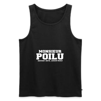 Monsieur poilu cadeau drôle poil homme - Débardeur bio Premium Homme - noir - Devant - Michal (187cm)