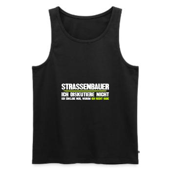 Straßenbauer lustiger Spruch Straßenbau - Männer Premium Bio Tank Top - Schwarz - Vorne - Michal (187cm)