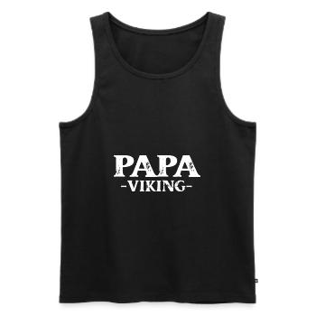 Papa viking fête des pères barbu tshirt drôle - Débardeur bio Premium Homme - noir - Devant - Michal (187cm)