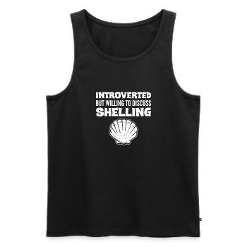 Introvertiert, Aber Bereit, Über Muschelsuche Zu - Männer Premium Bio Tank Top - Schwarz - Vorne - Michal (187cm)