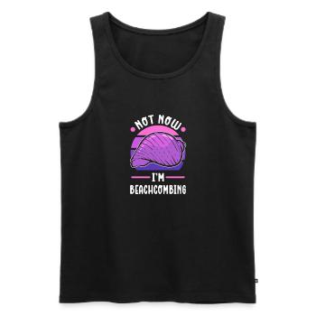 Muscheln Sammeln. Nicht Jetzt. Ich Mache Eine - Männer Premium Bio Tank Top - Schwarz - Vorne - Michal (187cm)