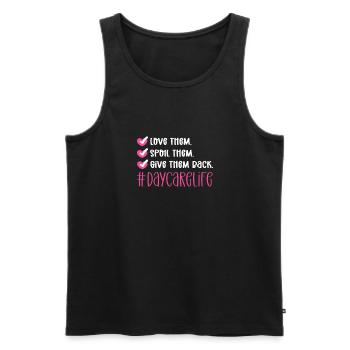 Love them. Pamper them. Give them something - Men's Premium Organic Tank Top - black - Front - AI Model Male 178 light (178cm)