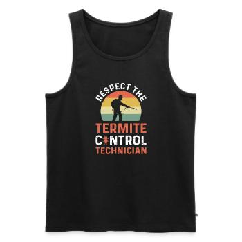 Respect the termite fighter. - Men's Premium Organic Tank Top - black - Front - AI Model Male 178 light (178cm)