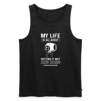 Concrete mixer expert. Cement masonry. Concrete pavers - Men's Premium Organic Tank Top - black - Front - Michal (187cm)