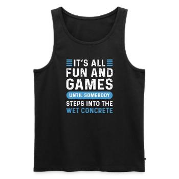 Cement mortar. Concrete mixer. Concrete pavers - Men's Premium Organic Tank Top - black - Front - AI Model Male 178 light (178cm)