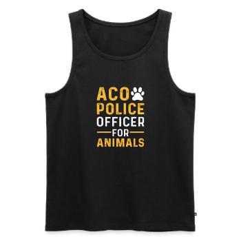 Aco. Pawlice Officer Für Tiere. - Männer Premium Bio Tank Top - Schwarz - Vorne - AI Model Male 178 light (178cm)