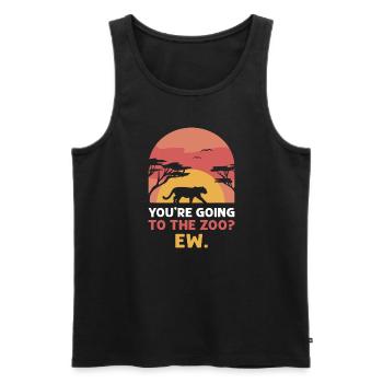 You go to the zoo? Yuck. Safari family holiday - Men's Premium Organic Tank Top - black - Front - AI Model Male 178 light (178cm)