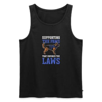 Support for the paws that the laws - Men's Premium Organic Tank Top - black - Front - AI Model Male 178 light (178cm)