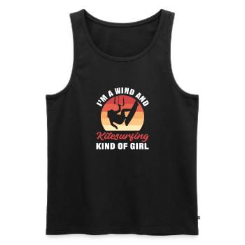 Kitesurfing Girl. Kite Lady. For kiteboarding - Men's Premium Organic Tank Top - black - Front - Michal (187cm)