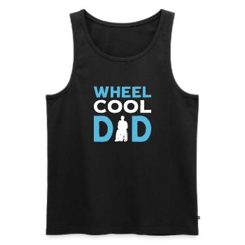 Wheel Cool Dad. Rollstuhl-papa. Handicap - Männer Premium Bio Tank Top - Schwarz - Vorne - AI Model Male 178 light (178cm)