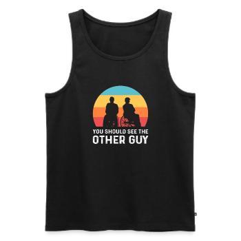 Sie Sollten Den Anderen Kerl Sehen. Rollstuhl - Männer Premium Bio Tank Top - Schwarz - Vorne - AI Model Male 178 light (178cm)