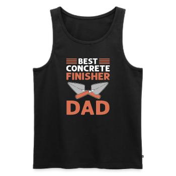 Meilleur finisseur en béton Papa. Maçons en ciment. - Débardeur bio Premium Homme - noir - Devant - AI Model Male 178 light (178cm)