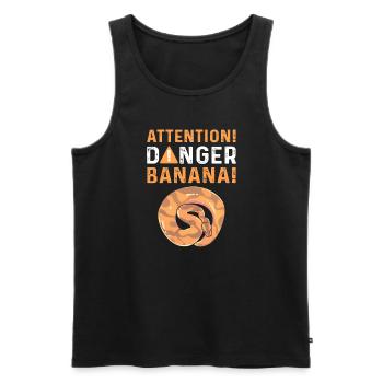 Attention! Banane dangereuse. Royal Python - Débardeur bio Premium Homme - noir - Devant - Michal (187cm)