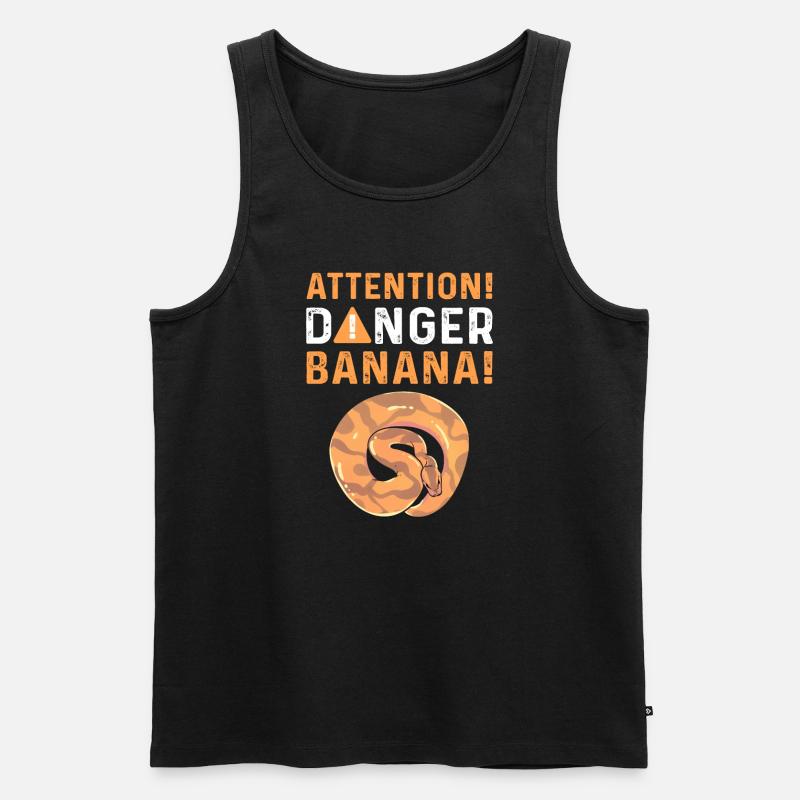 Achtung! Gefährliche Banane. Königliche Python - Männer Premium Bio Tank Top - Schwarz