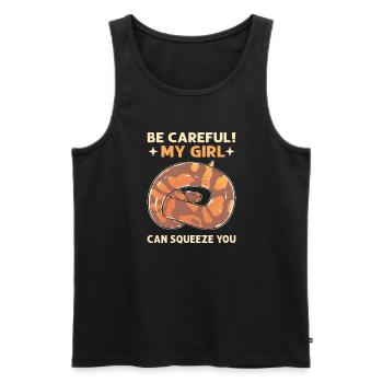 My girl can squeeze you. Herpetologists. - Men's Premium Organic Tank Top - black - Front - Michal (187cm)