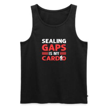 Closing gaps is my job. Exterminator. - Men's Premium Organic Tank Top - black - Front - Michal (187cm)