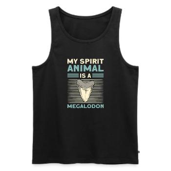 My soul animal is the megalodon fossil tooth hunter - Men's Premium Organic Tank Top - black - Front - Michal (187cm)