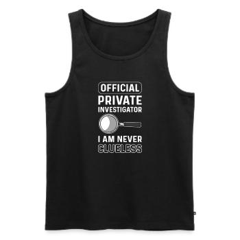 Official private detective. Spy. Private detective - Men's Premium Organic Tank Top - black - Front - AI Model Male 178 light (178cm)