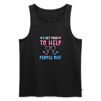 Ich Werde Dafür Bezahlt, Menschen Zu Helfen. - Männer Premium Bio Tank Top - Schwarz - Vorne - Michal (187cm)
