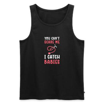Du Kannst Mir Keine Angst Machen. Ich Fange - Männer Premium Bio Tank Top - Schwarz - Vorne - Michal (187cm)
