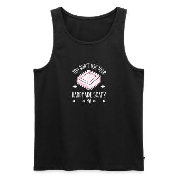 Don't use Handmade Soap? Yuck. - Men's Premium Organic Tank Top - black - Front - AI Model Male 178 light (178cm)