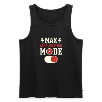 Mode d'accélération maximale activé. lanceur de disque. - Débardeur bio Premium Homme - noir - Devant - AI Model Male 178 light (178cm)