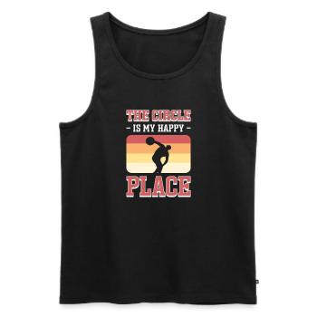 The circle is my happy place. Discus thrower - Men's Premium Organic Tank Top - black - Front - AI Model Male 178 light (178cm)