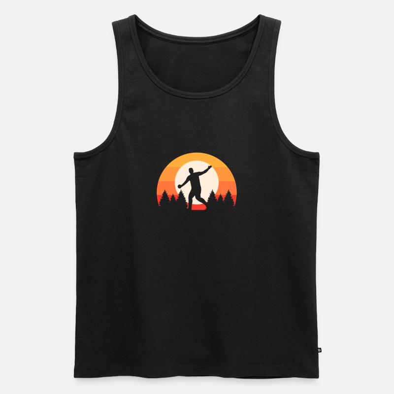 Diskus-werfer. Vintage Diskuswerfen - Männer Premium Bio Tank Top - Schwarz