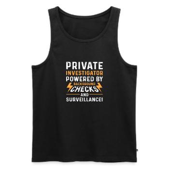 Private detective. secret spy. Private detective - Men's Premium Organic Tank Top - black - Front - AI Model Male 178 light (178cm)