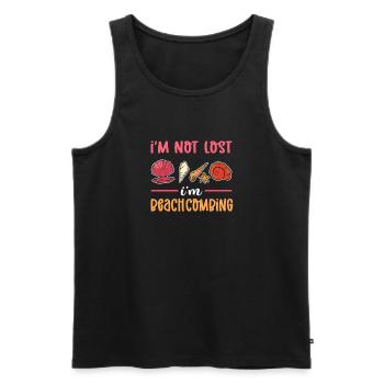Ich Bin Nicht Los. Ich Bin Beachcombing. - Männer Premium Bio Tank Top - Schwarz - Vorne - Michal (187cm)