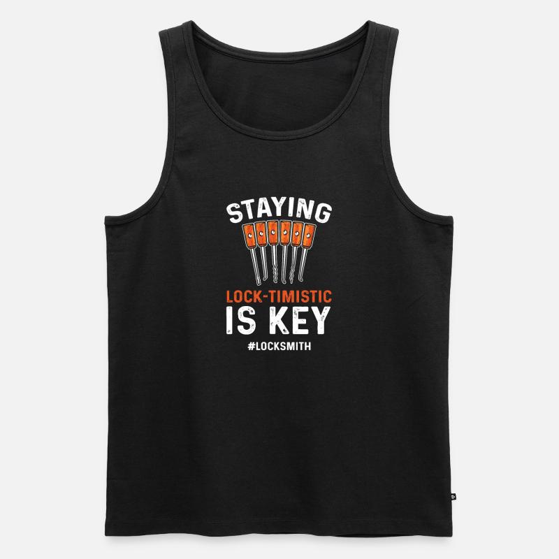 Lock-timistic is key. Locks - Men's Premium Organic Tank Top - black