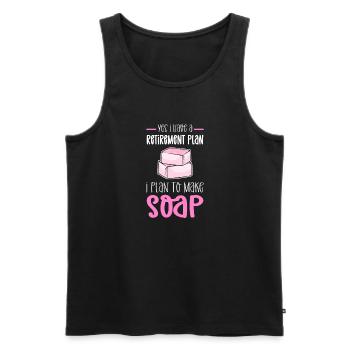 Retired soap making. Soap manufacturers - Men's Premium Organic Tank Top - black - Front - Michal (187cm)