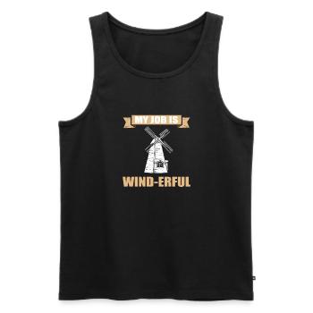 My job is windy. Technician for - Men's Premium Organic Tank Top - black - Front - AI Model Male 178 light (178cm)